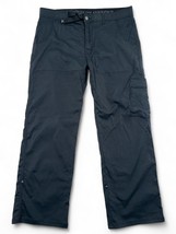 prAna Men XL Stretch Zion Cargo Pants Black Belted 30&quot; Roll Up Hike Camp... - $39.00