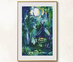 Forest house cross stitch woodland pattern pdf - witch house cross stitch chart - £10.22 GBP