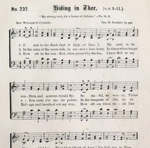 1883 Gospel Hymn Hiding In Thee Sheet Music Victorian Church Religious A... - $19.99