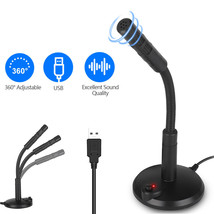 Mini Usb Condenser Microphone Stand For Computer Recording Mic Pc Desktop Laptop - £16.77 GBP