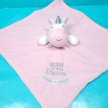 Baby Starters Unicorn Lovey Blanket Pink Rattle Believe in Your Dreams P... - $21.77