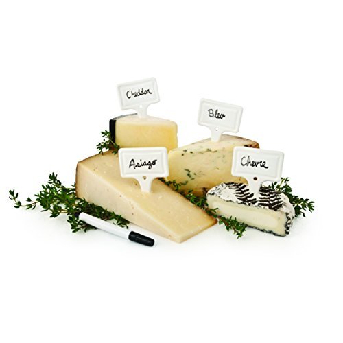 TRUE Tag Ceramic Cheese Labels, Set of 4, White - $8.79