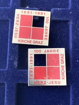 Vintage Set Of 2 Souvenir Commemorative Pins Church In Graz 100th Anniv.... - £6.23 GBP