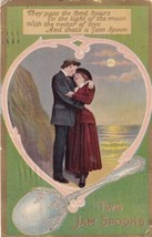 Two Jam Spoons Couple Romance Postcard D43 - £2.15 GBP