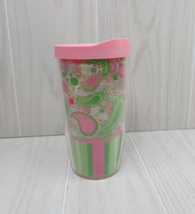 Tervis Tumbler green pink paisley stripes w/  lid - £6.30 GBP