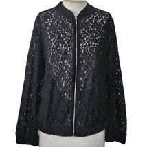 Black Lace Full Zip Jacket Size 1XL - $24.75