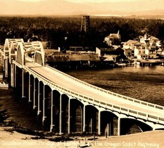 RPPC Siuslaw River Bridge Florence OR Oregon Coast Highway UNP Postcard - $9.85