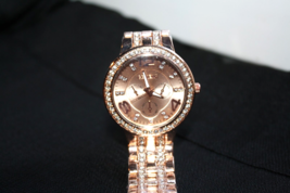 New Fashion Womens Rose Gold Stainless Steel Quartz Rhinestone Wristwatc... - $13.50