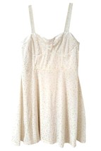 Speechless Fit &amp; Flare White Gold Flakes Mini Women&#39;s Dress Size L Sleev... - £23.10 GBP