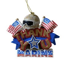 Midwest MARINE Thank you Patriotic Dangle Christmas Ornament Blue White 2.75&quot; - £5.27 GBP