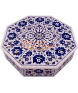 12&quot;x12&quot;x4&quot; MarbleCustom Jewelry Box lapis Inlaid Floral Art Black Friday... - €1.101,04 EUR