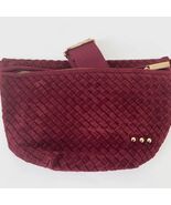Vegan Suede Burgundy Woven Crossbody Bag - $89.68 CAD