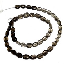 Natural Smoky Quartz Smooth Oval 13 inch Beads Loose Gemstone making Jew... - £4.76 GBP