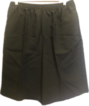 New Blair Shorts Women&#39;s  Black Flat Front 100% Polyester 2 Pockets Size Large - £5.74 GBP