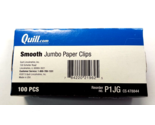 Quill Smooth Jumbo Paper Clips - 100/Box  P1JG CS 478844 -  1 3/4&quot; Silver - £4.68 GBP