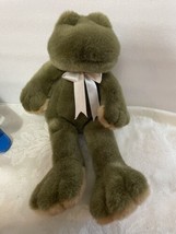 Vtg  Manhattan Toy Co Sleep Frog Stuffed Plush Sleeping 14&quot; - £22.20 GBP