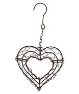 Heart-Shaped Hanging Metal Wire Basket Garden Decor With Chain &amp; Hook - $14.01