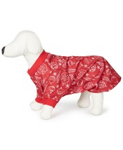allbrand365 designer Matching Pet Ornament Print Overalls,Red,Small - £19.91 GBP