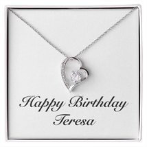 Happy Birthday Teresa - Forever Love Necklace Personalized Name - £47.22 GBP