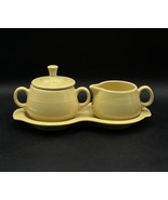 Fiesta Sugar Bowl &amp; Creamer w Base Plate Set Sunflower Yellow - €29,94 EUR