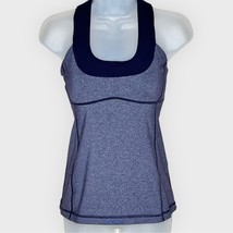 LULULEMON Scoop Neck Racerback Tank Heathered Purple Size 6 Built In Bra - $25.00
