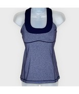 LULULEMON Scoop Neck Racerback Tank Heathered Purple Size 6 Built In Bra - €21,33 EUR
