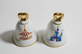 Disneyland Cinderella Magic Castle &amp; Carousel Bell Shape Salt and Pepper... - £9.40 GBP
