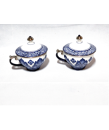 Beautiful BOMBAY COMPANY Asian Theme Covered Cup - GRACE Pattern, Pair Of 2 - $54.42