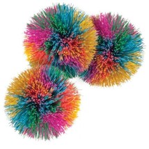 (1) Rainbow Pom Pom Ball Quiet Tactile Fidget Ball Autism Special Needs - £9.22 GBP