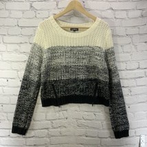Freshman Cropped Sweater Womens Sz XL Ombre White Gray Knit Y2K - £15.81 GBP