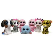 Lot of 7 Ty Mini Beanie Boo Figures Seal Owl Bird Leopard Cat Dog 2.25&quot; - £18.05 GBP