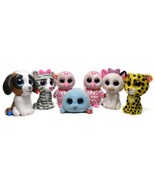 Lot of 7 Ty Mini Beanie Boo Figures Seal Owl Bird Leopard Cat Dog 2.25&quot; - £18.00 GBP