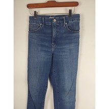 Good American Jeans 4/27 Womens High Rise Skinny Leg Medium Wash Blue Bottoms - £30.78 GBP