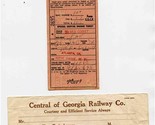 Central of Georgia Railroad Ticket Jacket / Envelope and Ticket 1951 - £22.10 GBP