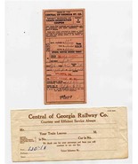 Central of Georgia Railroad Ticket Jacket / Envelope and Ticket 1951 - £21.68 GBP