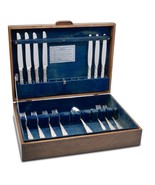 NAKEN ANTI-TARNISH AIR TIGHT SILVERWARE BOX 22 SLOT STORAGE LINED CLOTH ... - $33.51