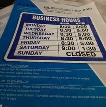 Open Closed Business Hours Sign Store Static Cling Window New 9 X 10.75 - £7.16 GBP