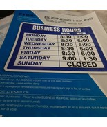OPEN CLOSED BUSINESS HOURS SIGN Store Static Cling Window New 9 x 10.75 - €7,63 EUR