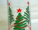 Libbey Christmas Tree Glass Tumbler Snowflakes Red Accents - £11.76 GBP