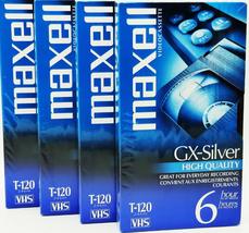 Maxell 4 Pack GX-Silver T-120 VHS - £15.31 GBP