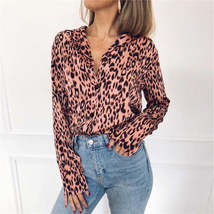 Women Blouses Vintage Leopard Blouse Long - $7.50+