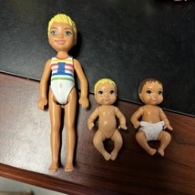 2 Barbie Babies 1 Diaper and 2019 Chelsea Color Change Blonde - £15.81 GBP