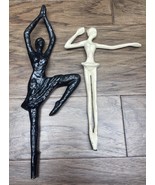 Vintage Cast Iron Vertigris Ballerina Figure Lot Of 2 15 And 11 Inches CV - $831.12 MXN