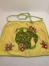 Vintage Terry Cloth Half Apron Teapot and Flowers - £13.29 GBP