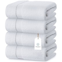 Luxury White Bath Towels Large - 100% Soft Cotton 700 Gsm | Absorbent Hotel Bath - £63.14 GBP