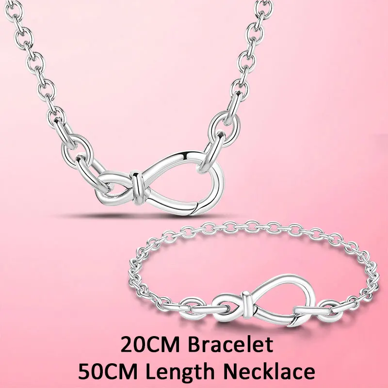 925 Silver Jewelry Sets Infinity Forever Love Bracelet for Women Infinite Clasp  - £33.50 GBP