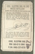 US Army sleeping bag cover M-1945 mummy bag style w 1967 DSA date - £28.11 GBP
