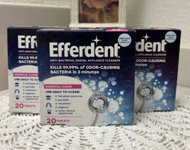 (3) Efferdent Anti Bacterial Denture Cleaner Essential Clean 20 ct Tablets - £14.84 GBP
