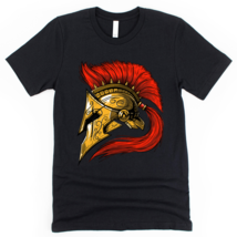 Greek Spartan Warrior Helmet Gladiator Ancient Greece Mythology T-Shirt - $28.00