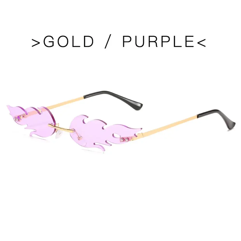 Asses trendy rimless sun glasses novelty metal frame uv400 party brand designer cosplay thumb200